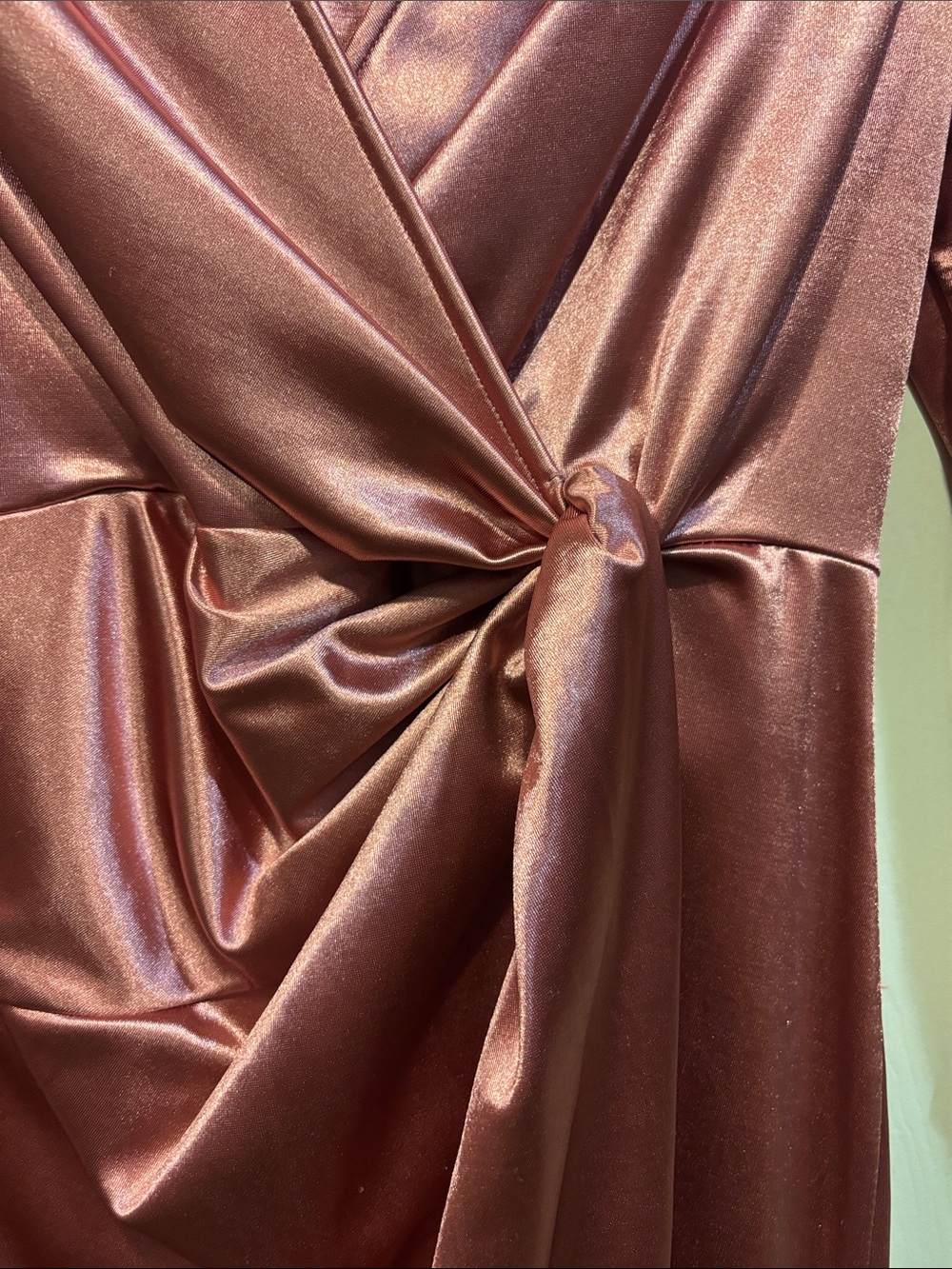 JM Collection Metallic Rose Wrap Maxi Dress - Picture 3 of 4